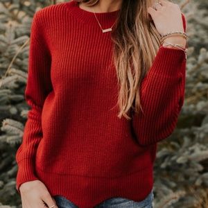 Roole Red Knit Sweater- NWT
